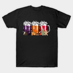 Funny Beer Halloween Thanksgiving Christmas T-Shirt